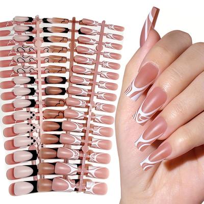 120 Pieces 4 Mixed Matte Nail Pieces Wear Nail Fake Nails