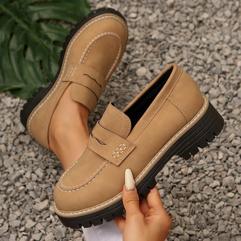 

New Spring and Autumn Large Size Casual Scrub Women s Shoes Thick Heel Platform Retro Single Shoes 36