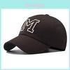 M Letter Embroidered Baseball Cap With Adjustable Fit For Outdoor Sun Protection