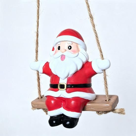 Christmas Hanging Decor Swing Santa Claus Ornament, Resin Tree Decorations Decoration, Seasonal Pendant Home Party Ornament