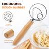 Stainless Whisk with Wood Handle, Single and Double Coil for Mixing Coffee, Milk and Powdered Drinks, Medium