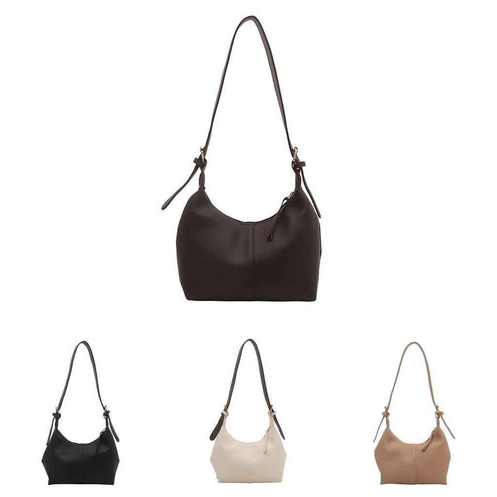 Solid Color Women Streetwear Inspired Soft Bag Stitching Accents Compartment