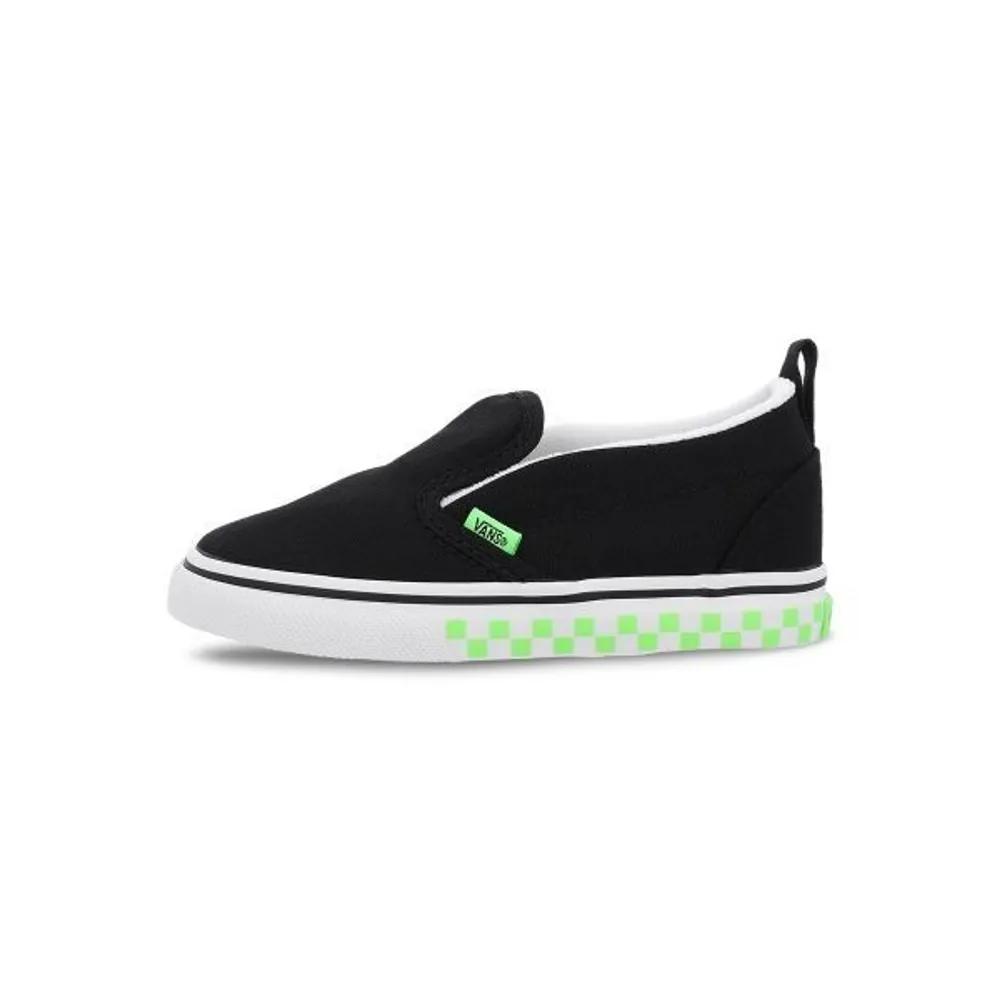 Vans KIDS Slip-On V Toddler - Glow Black Green VN000D0SFBL1 03 150