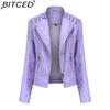 BITCED Spring/Autumn Women's Leather Jacket - Short Fit, Slim-Cut, Lightweight Leather Coat, Biker Style