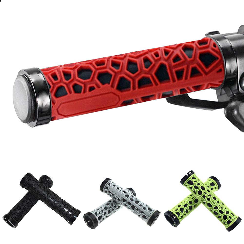 1 Pair Rubber Bicycle Handlebar Grips Shockproof Ergonomic Design Double-sided Mountain Bike Handlebar Covers