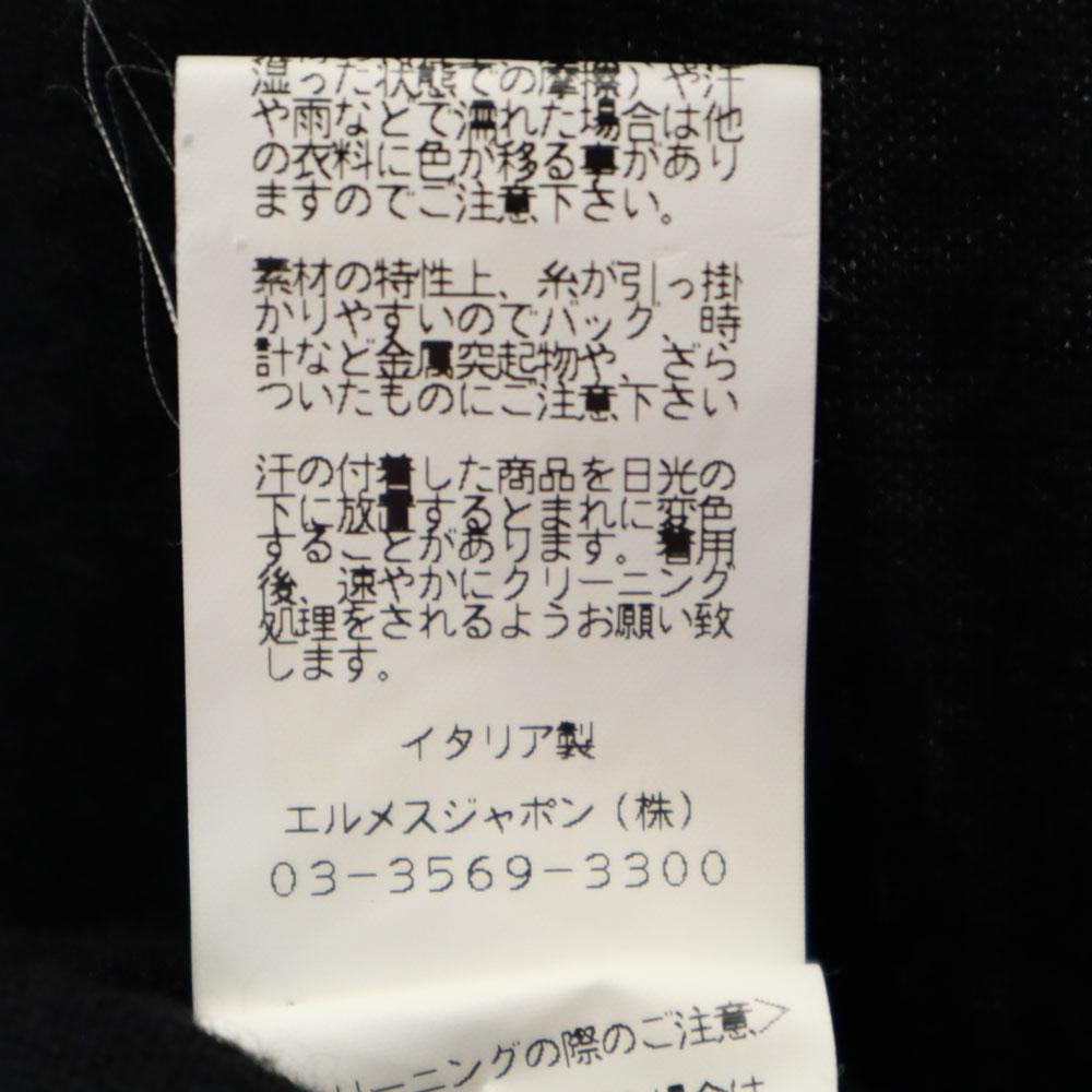 Hermes Cashmere Blend Long Sleeve Sweater 38 Black Series Knit Women Used