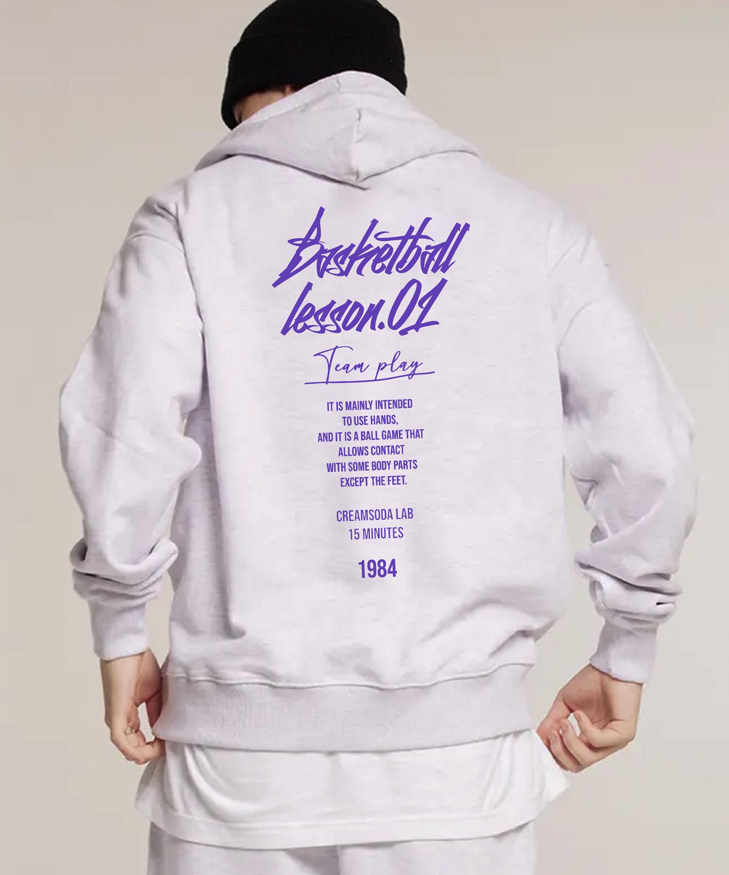 Cream Soda Lab Quarter Teamplay Light Grey Purple Hoodie General M(1)