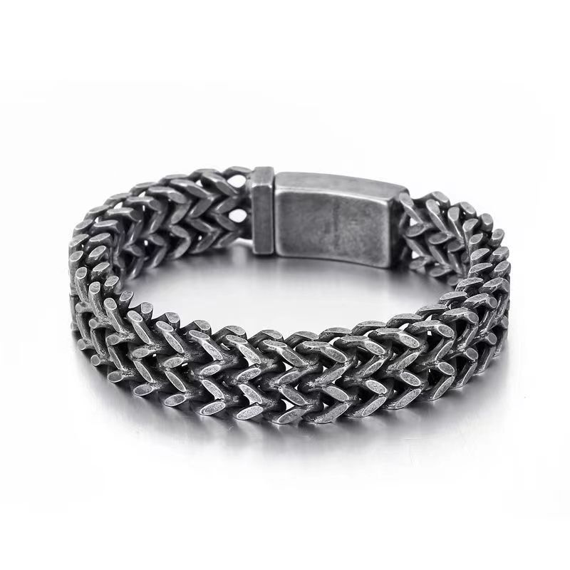 12/18/30mm Heavy Punk Black Stainless Steel Bike Biker Bracelet Men Women Cool Hiphop Dubai Gold Color Mesh Chain Bangle Jewelry