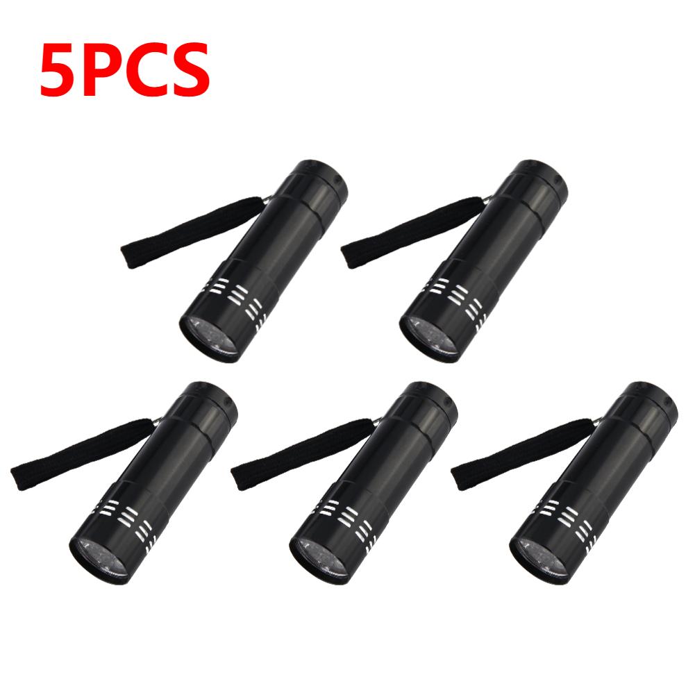 1-10PCS UV Ultraviolet Flashlight Blacklight 395NM Mini Torch Flash Lamp For Pet Urine Stains Portable Black Light Flashlights