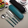 4Pcs Portable Tableware Set Stainless Steel Knife Fork Spoon Chopsticks Travel Tableware With Box Picnic Camping Cutlery Set