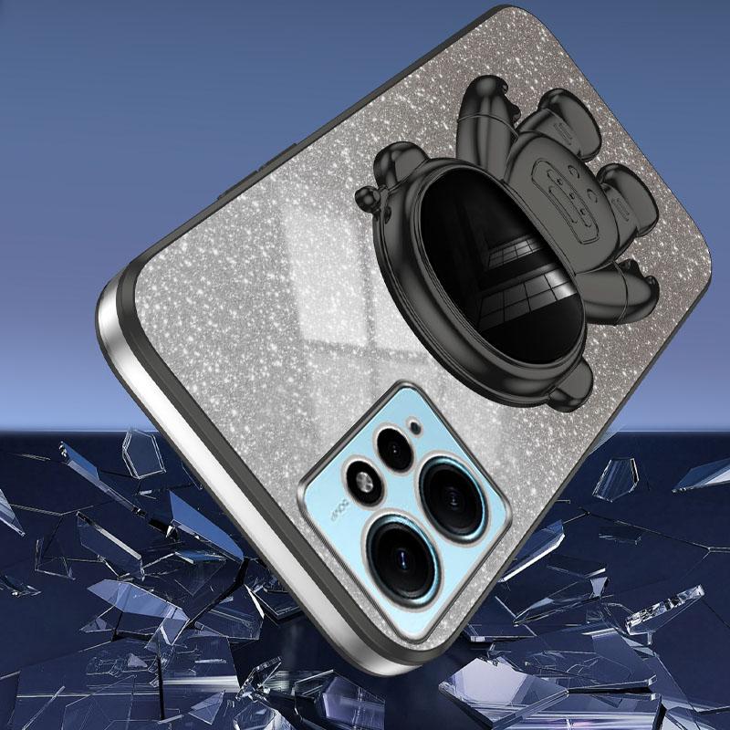 For Xiaomi Redmi Note 12 4G Case Cute Astronaut Kickstand Anti-drop Cell Phone Cover