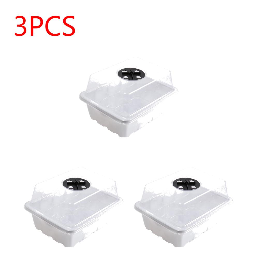 Seed Tray 12 Holes Cell Propagator Growth Thickening Seedling Start Growth Tray with Humidity Dome  For Greenhouse Plants