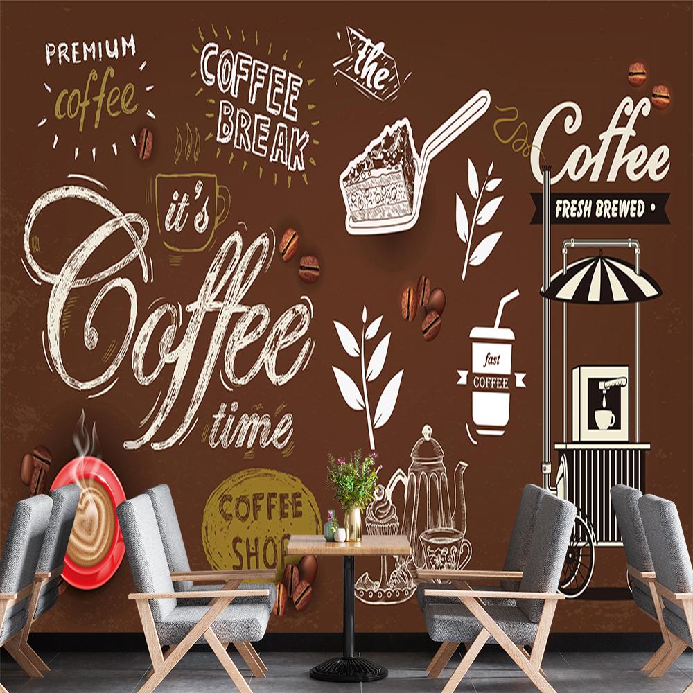 Size Coffee Wall Murals Nostalgic Restaurant Coffee Murals Removable Large Cake Shop Cafe Wallpaper 200 cm(W) x 140 cm(H)
