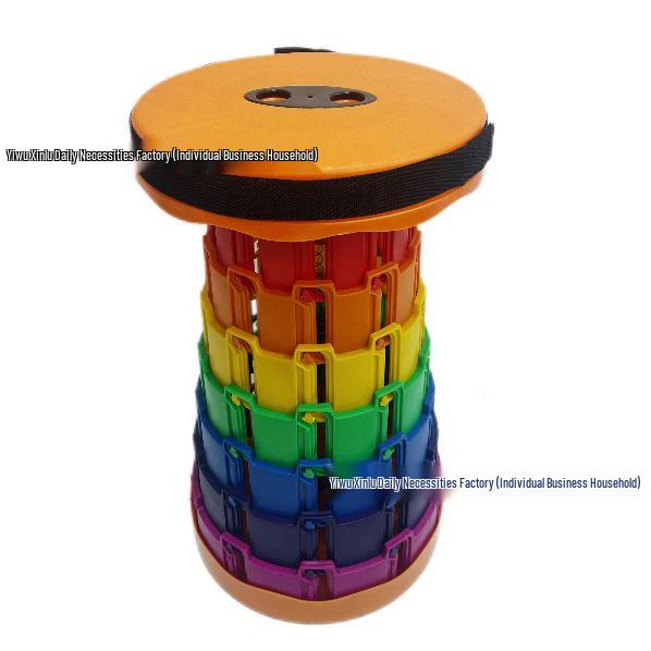 Adjustable Rainbow Telescopic Folding Stool - Portable Outdoor Chair for Fishing & Travel