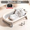 Real time water temperature display Silicone Baby Bathtub Non-Slip Foot Bath Bucket Folding Bathroom