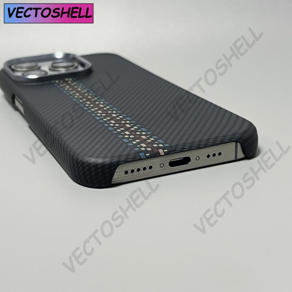 Luxury Carbon Fiber Slim Case For iPhone 17 13 14 15 16 Pro Max Shockproof Alloy Lens Camera Protective Ultra Thin Hard PC Cover