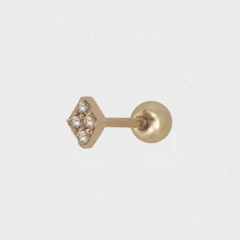 youngglow 14k mini dia cubic piercing