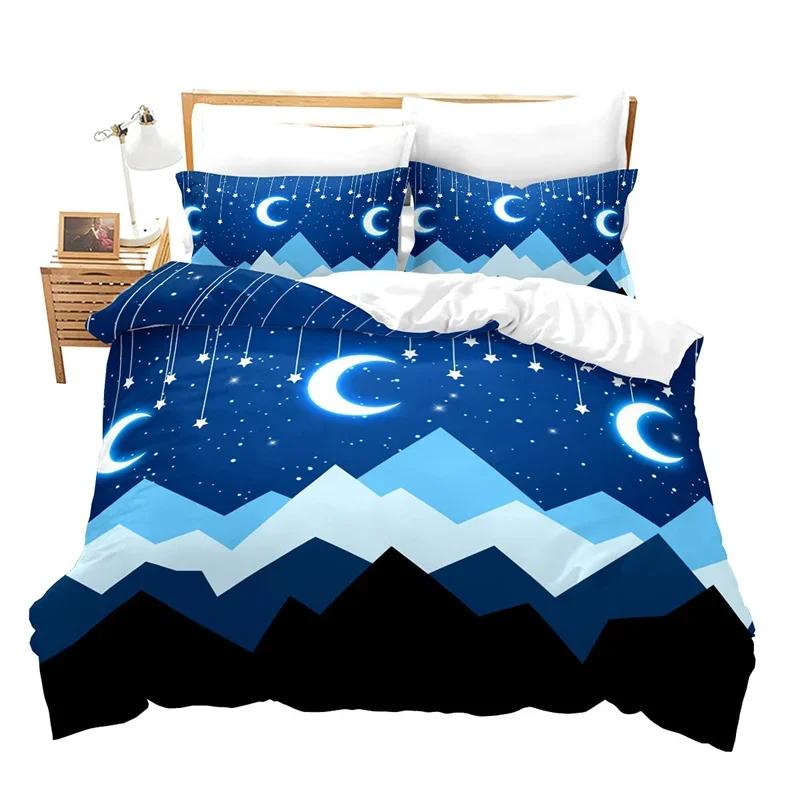 

Пододеяльник с абстрактным горным рисунком, природный пейзаж, комплект постельного белья King для любителей природы, подарок для походов в лес, приключений, пододеяльник EU Single(135x200cm)