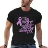 I Walk All Night Because Cancer Never Sleeps Relay For Life TShirt Minimalist Casual Short Sleeve Top