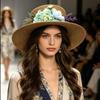 New Flower Flat Top Straw Hat Fashionable Small Fresh Seaside Vacation Elegant Sunshade Sunscreen Hat Self-operated