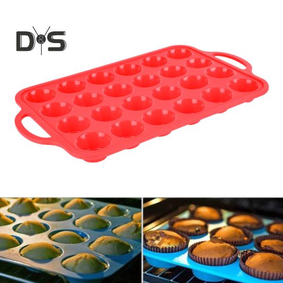 Silicone Cake Mold Non-Stick 24 Cupcake Pan BPA Free Muffin Tray Oven Safe Cupcake Baking Pan Easy Release Kitchen Gadget