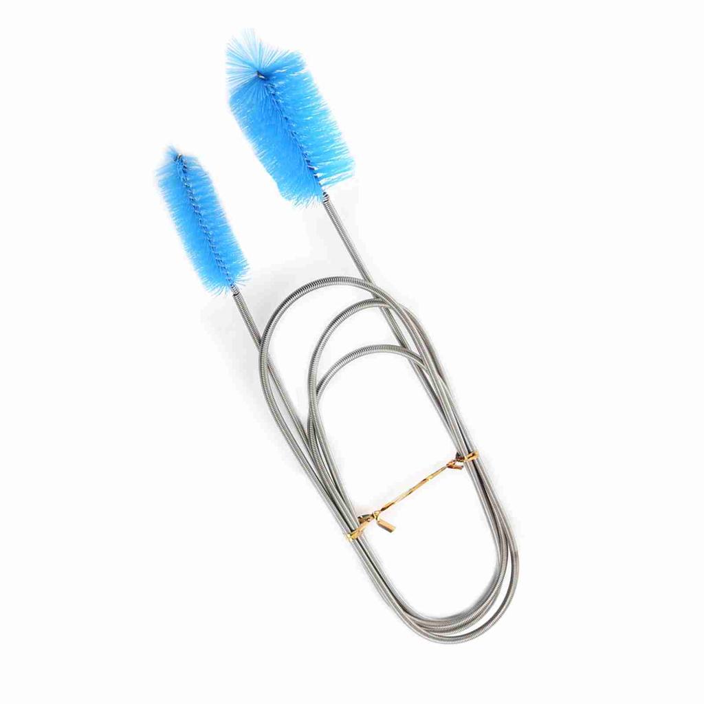 Flexible Cleaning Ended Brush Double Tubes Brush Pipe Fish Tank Spring Clean Tool(Blue)