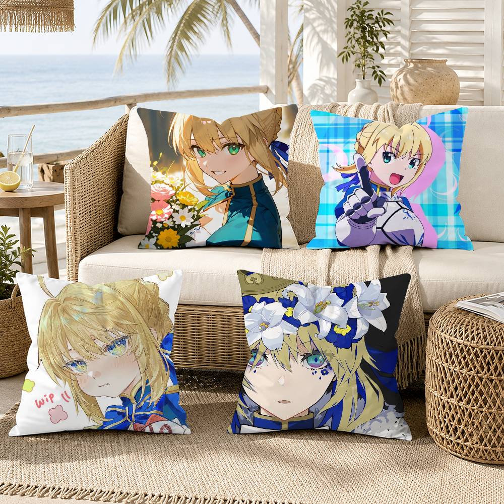 Saber Artoria Pendragon Fate Grand Order FGO Pillow Case for Sofa Living Room Home office Decor Protective Cover