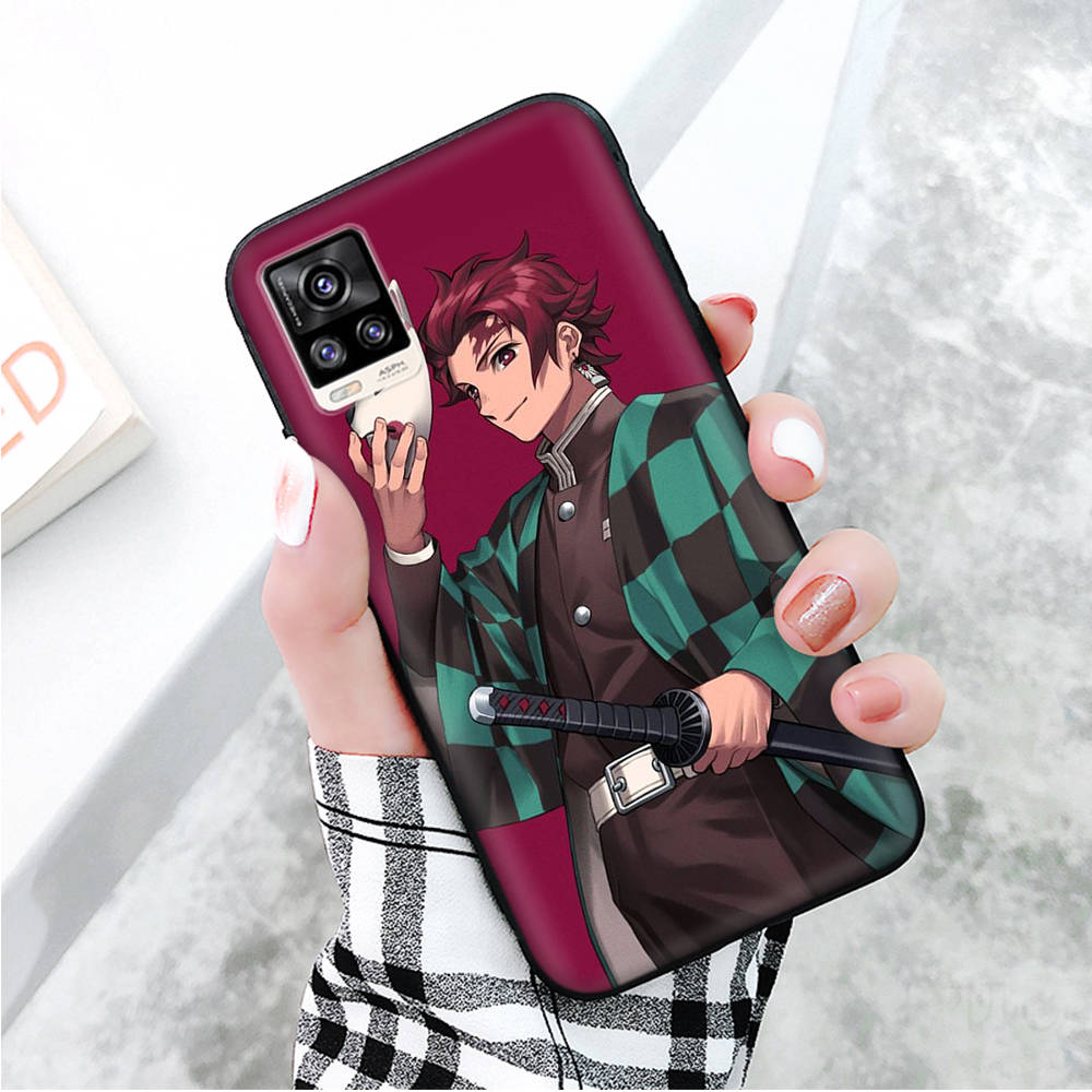 Black Case for Xiaomi Redmi 13C Note 9 iPhone XR 7 8 14 15 11 12 13 X XS Pro Max Samsung A25 S23 S24 FE Ultra Plus Demon Slayer