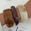 Autumn/Winter Retro Marbled Resin Bracelet - Irregular Wide Design