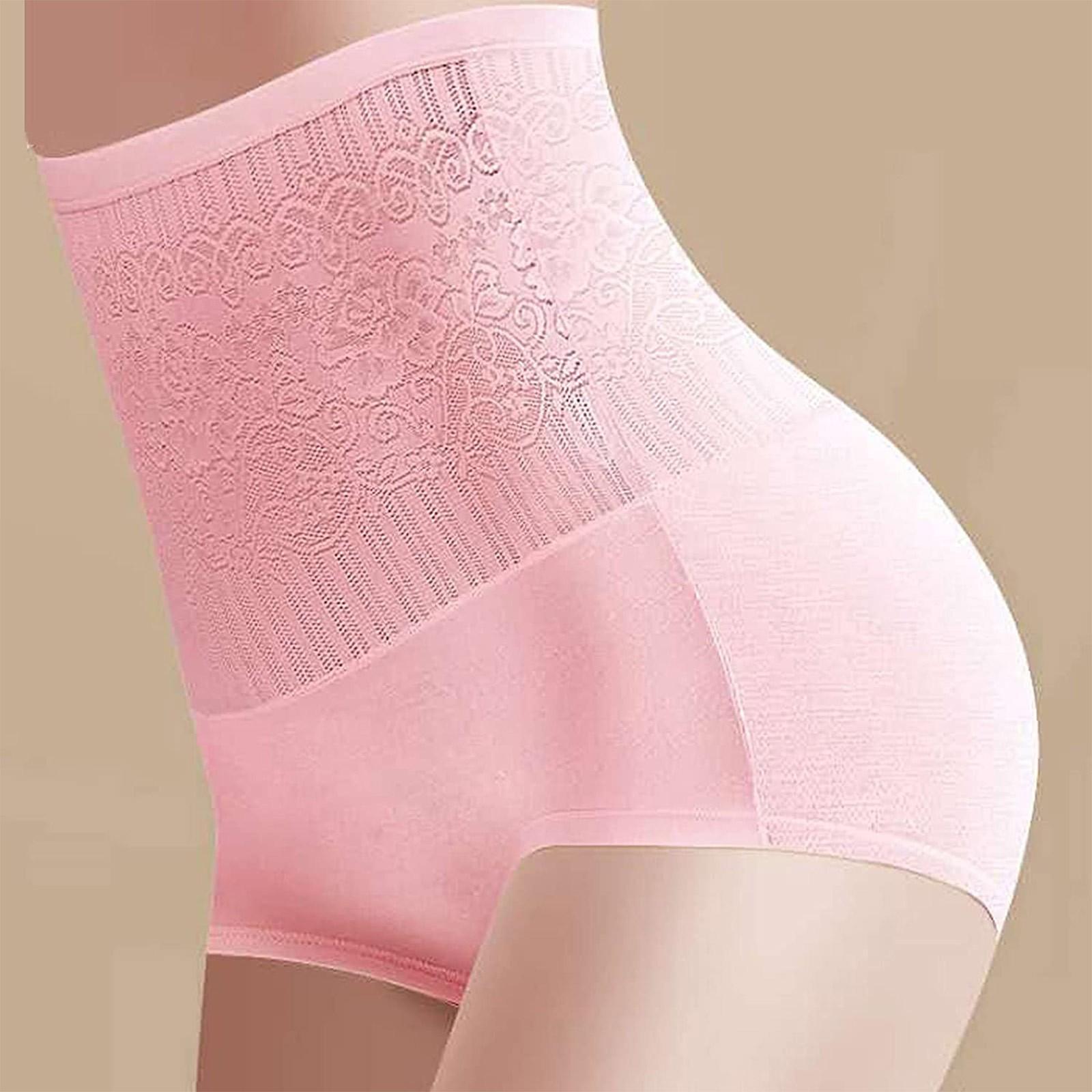 

Женские однотонные трусы для коррекции фигуры на животе и бедрах с высокой талией XL розовый