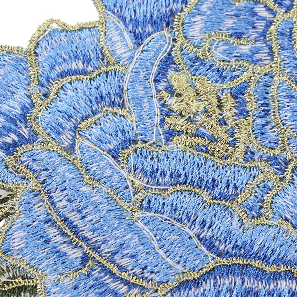 1 Pair Flower Embroidery Patches Butiful Flowers Pattern Embroidered Applique Iron On Patches for   Clothes