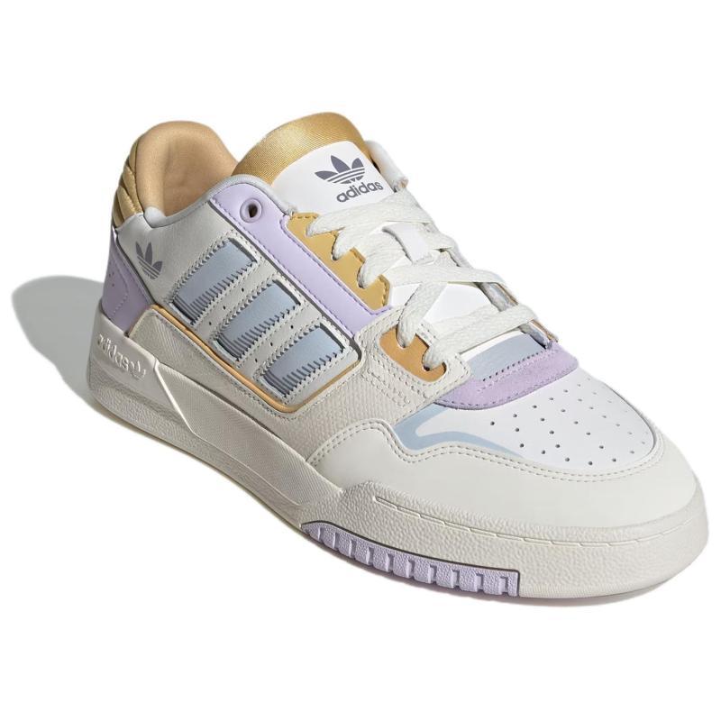 Adidas DROP STEP 2.0 Anti-Slip Wear-Resistant Low-Top Skateboard Shoes Women's White Purple Sneakers JP5887