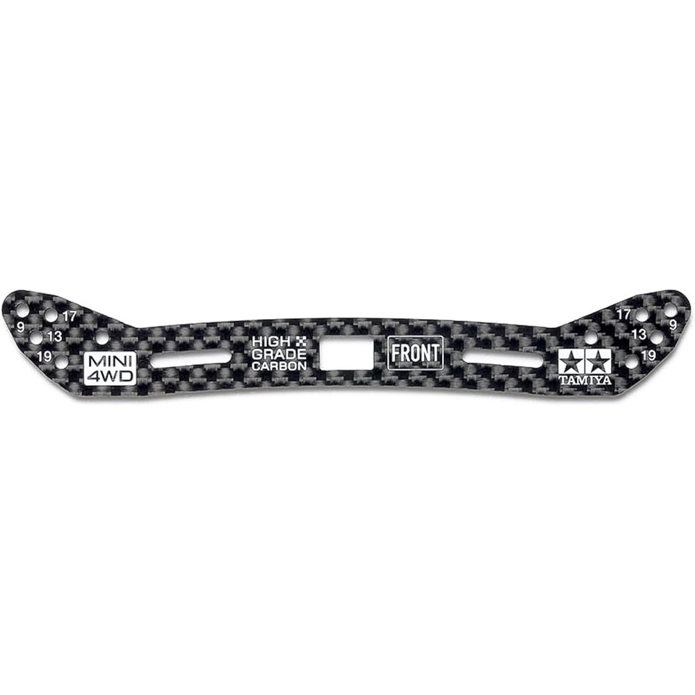 Tamiya Mini 4WD Upgrade Parts Series No.548 HG Carbon Front Wide Plate 2mm Slide Damper Compatible Generic Accessory