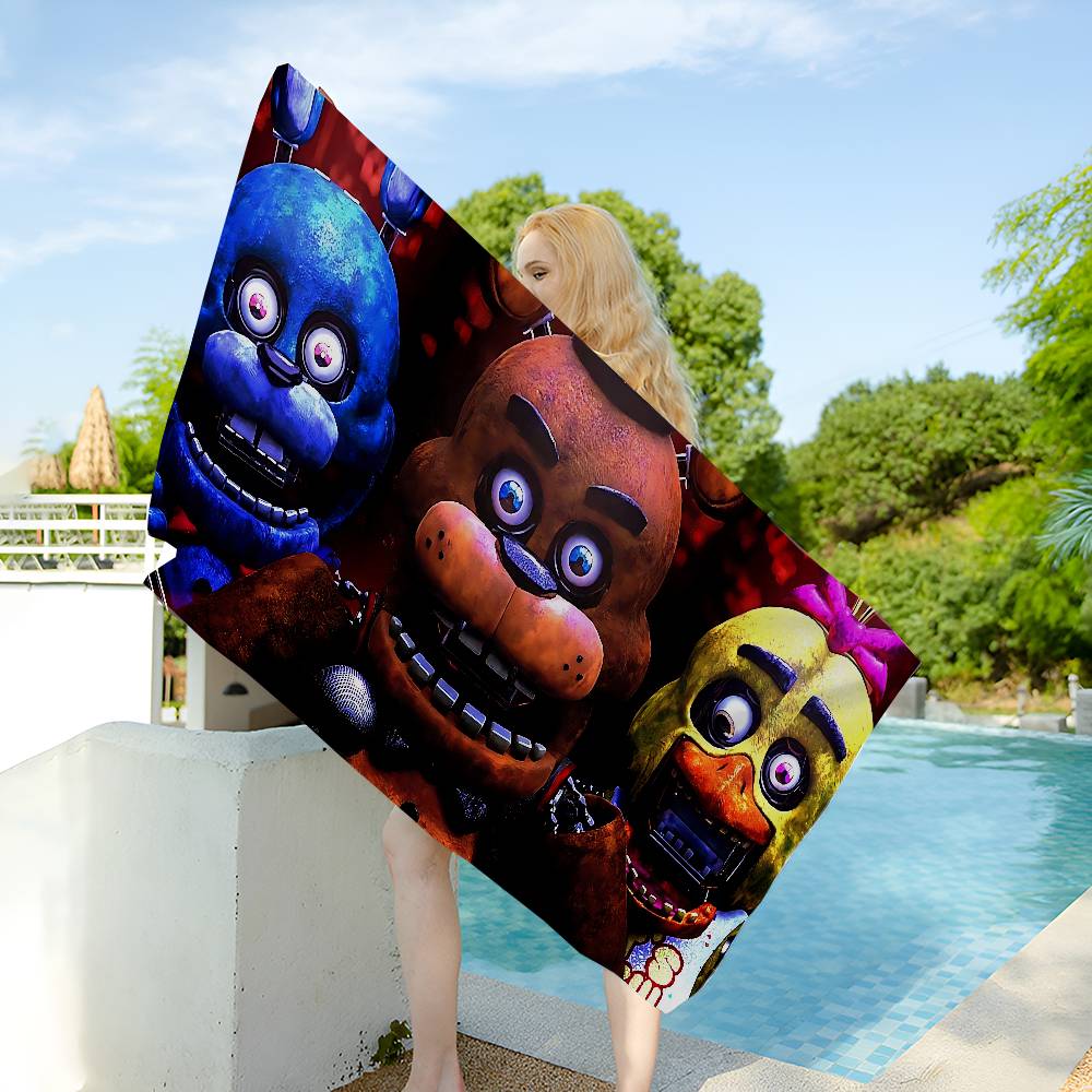 F-Fnaf F-Five-N-Nights-At-F-Freddys Anime Bath Towel Microfiber Soft Water Absorbing Breathable For Kids Cartoon Beach Towel