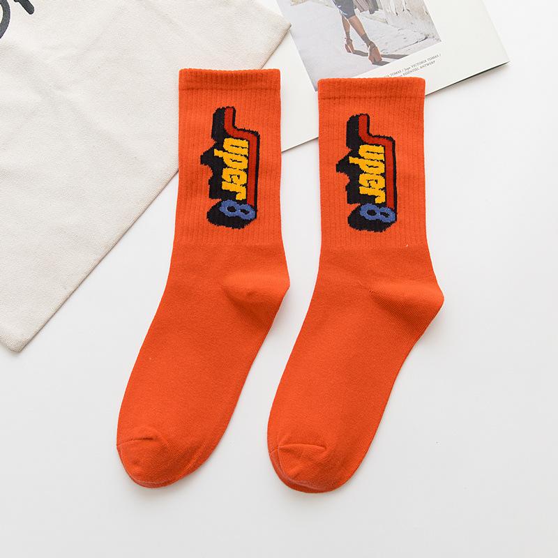 Korean style fashion Harajuku street hip hop socks unisex fun men's socks happy skateboard Chinese character letter ladies socks