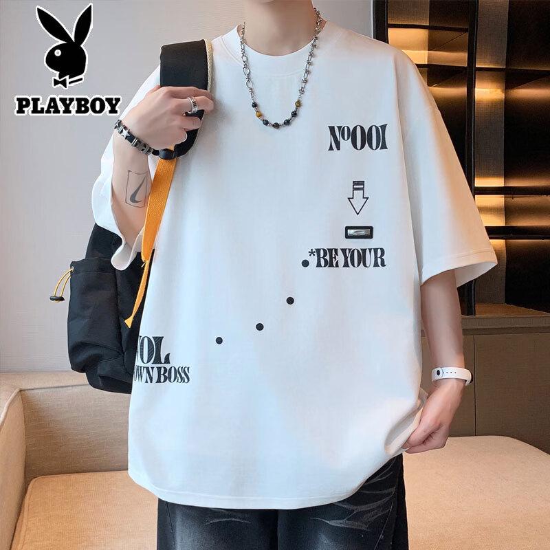 

PLAYBOY Men s Loose Fit Round Neck Short Sleeve T-Shirt 2XL