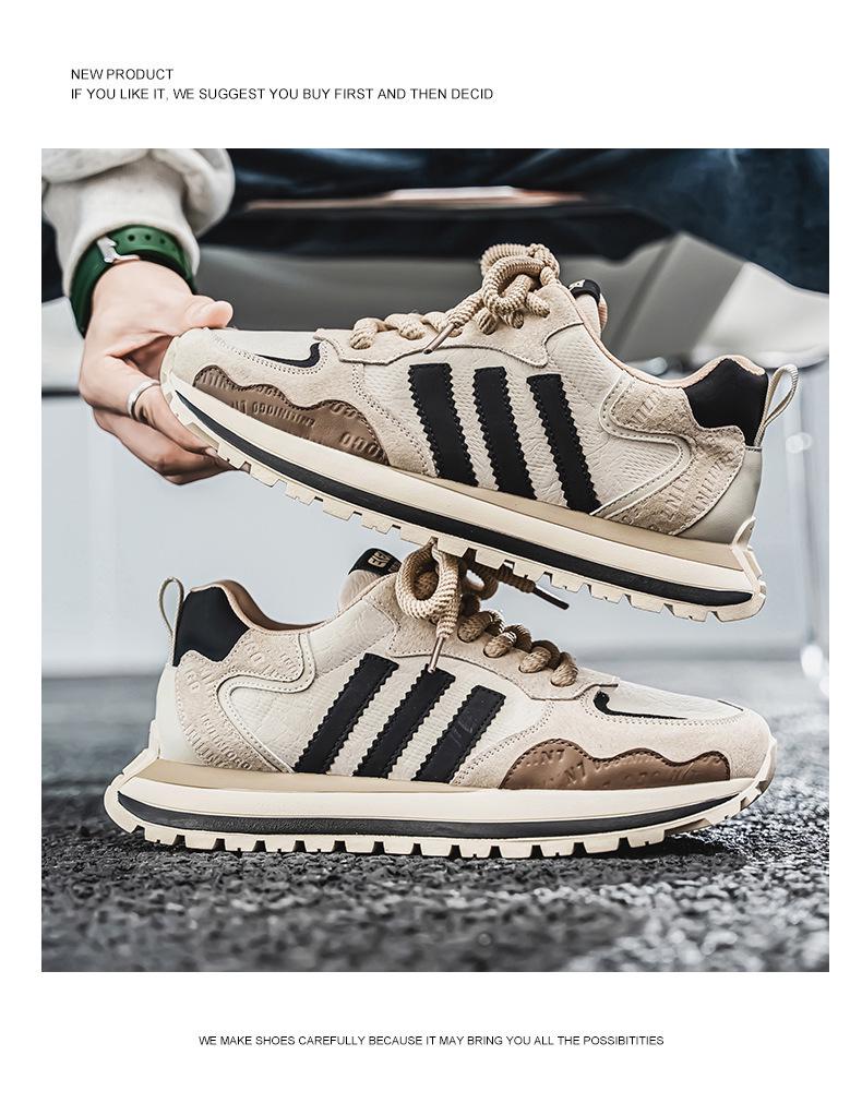 2025 Pánské trendy lehké kožené boty pro tátu – Všestranná ležérní sportovní obuv