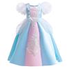 Vintage Royal Puff Sleeve Big Kids Girls Princess Long Formal Dress Gown