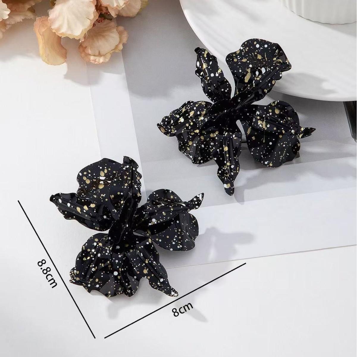 Multi-color Painted Flower Petal Earrings - Exquisite European & American Style