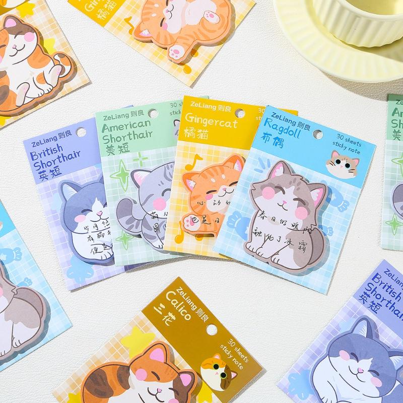 Kawai Stationery Cute Pet Cat Notes Student Use High Value and Sticky Marks N Times Office School Supplies Lovely Memo Pad