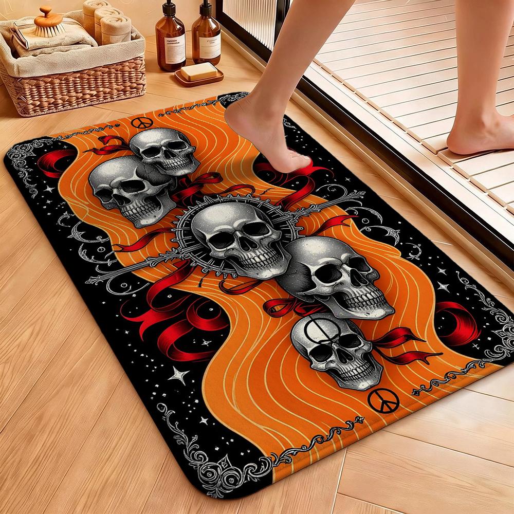 Dark Satanic Black Metal Art Patterned Rug Allseason Carpet For Entryway Home Party Decor Gift For Friends