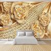 European Style 3D Stereo Diamond Flower Jewelry Wallpaper Living Room TV Sofa Bedroom Luxury Home Decor Wall Papers Photo Murals
