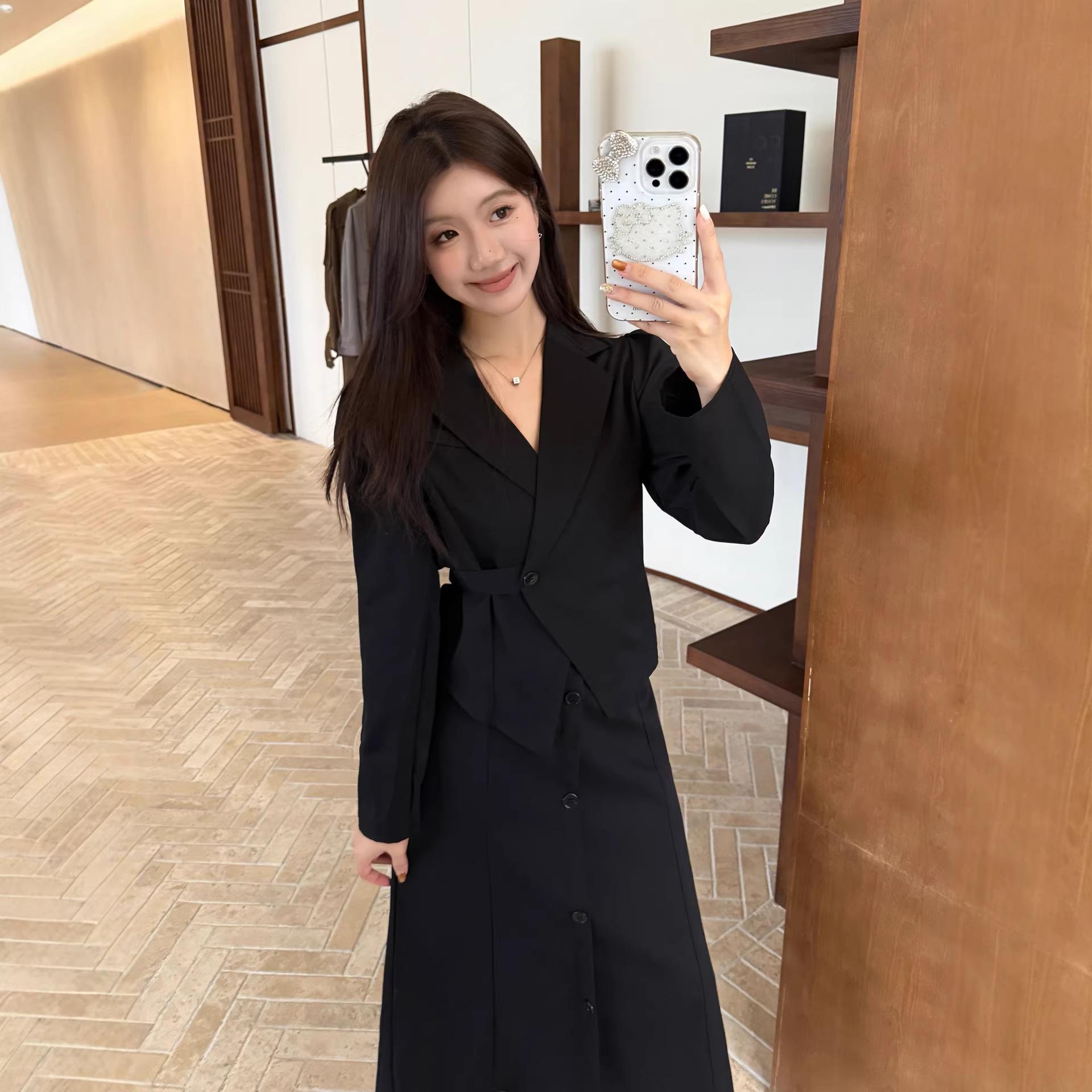 

2026 Spring/Autumn Elegant High-End Long-Sleeve Suit & High-Waisted Skirt Set XXL