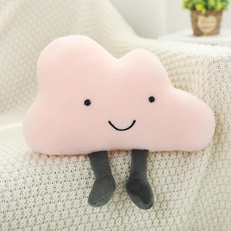Ins Cute Plush Cloud Car Headrest Pillow for Shoulder And Neck Protection Comfortable Travel Pillow for Vehicle Seats