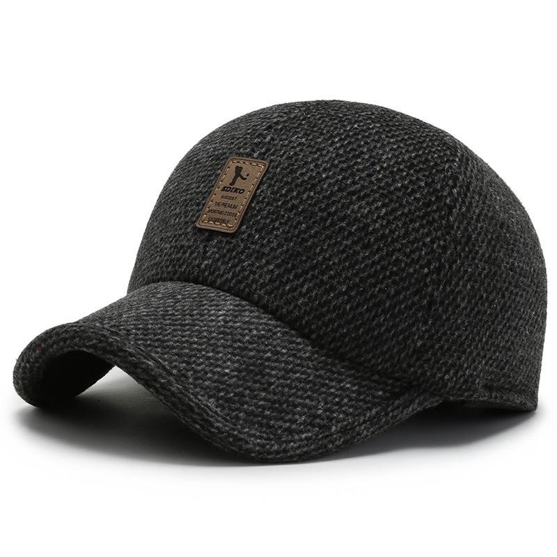 Men's Thickened Warm Duckbill Cap with Ear Protection - Casual Fashion for Middle-Aged and Elderly