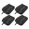 4PCS Travel Shoe Bags Large Capacity Waterproof Black Travel Clothes Storage Bag with Zipper for Home Travelling Gym