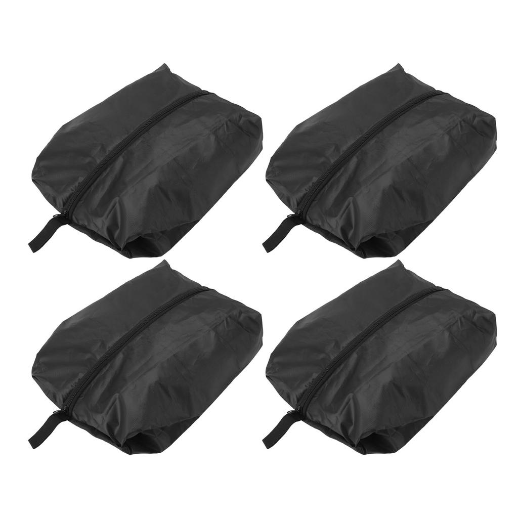 4PCS Travel Shoe Bags Large Capacity Waterproof Black Travel Clothes Storage Bag with Zipper for Home Travelling Gym