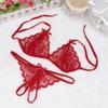 Lady Lace Pajama Sets Sexy Lingerie Sleepwear Tie Band Out Top And Hollow Out Thin Strap G-String Ultra Thin Home Clothes
