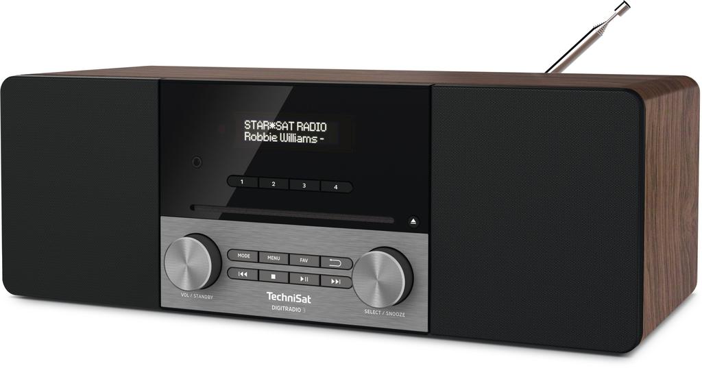 TechniSat DIGITRADIO 3 DAB+ FM CD Bluetooth Walnut Station Radio