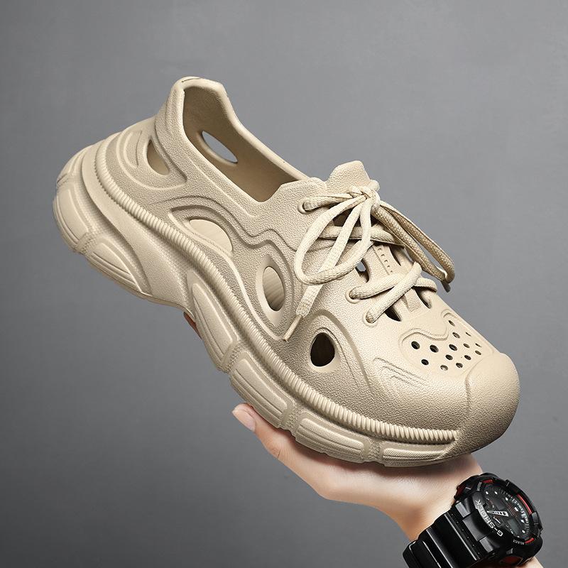 Slippers Men'S Trendy Versatile Paris Hole Shoes Men'S Platform Beach Sports Outdoor Baotou Sandals